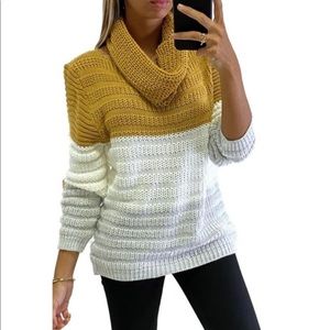 💥HP💥 Tricolor Stitched Round Neck Sweater